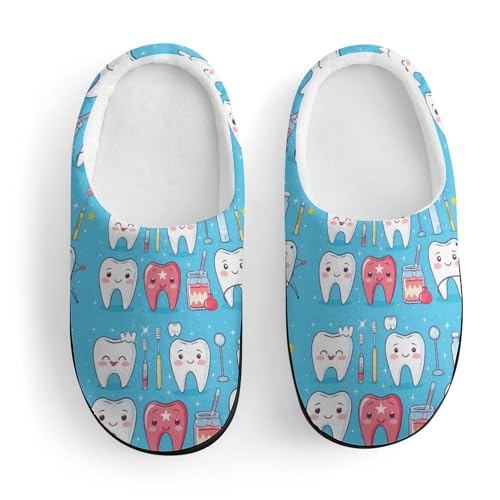 Dentist Teeth Dentistry Denta Cute Cotton Slippers Anti-slip House Shoe Slipper Indoor Outdoor3