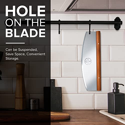 Deer & Oak Pizza Cutter - 36cm Pizza Rocker Cutter - Pizza Cutter Rocker - Pizza Slicer - Cut your Pizzas with Minimal Fuss or Effort - Ultra Sharp Premium Stainless Steel Blade