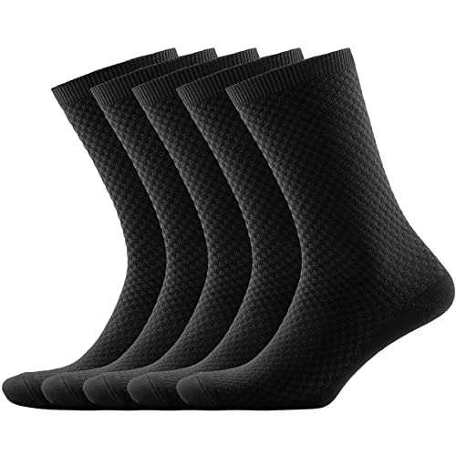 NUDUS UNDERWEAR Men’s Bamboo Rayon Ankle Quarter Dress Socks 5-Pair Gift Box, Premium Quality