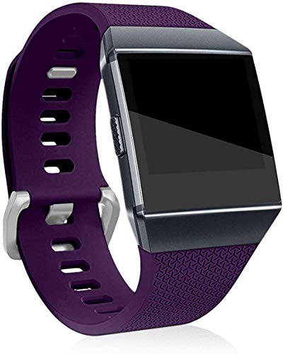 Sago Correa de repuesto compatible con Fitbit Ionic, pulsera clásica con hebilla de metal para mujeres y hombres (pequeña (5.5 a 6.7 pulgadas), color morado