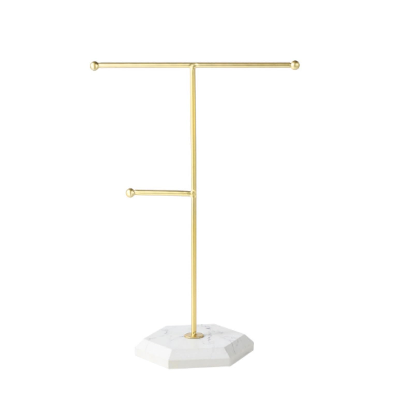 AZHKJKZH Jewelry Display Stand Jewelry Holder Organizer Metal Display Rack Necklace Hanger Storage(Gold)