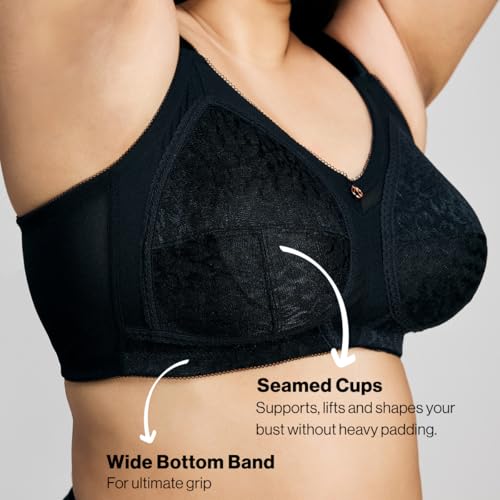 Image of NYKD NYB033 Wirefree Ultimate No Bulge, Shape & Support Non-Padded Lace Full Coverage Bra for Women