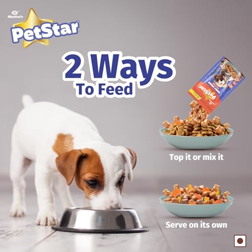 Image of Mankind Petstar Puppy Wet Dog Food (High Protein) Chunky Chicken Gravy, 120g (Pack of 5) | Made with Real Chicken & Veggies |Puppy Dog Food| No Artificial Flavors