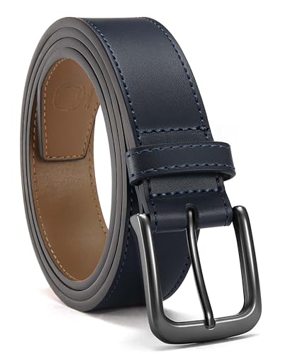 Image of CHAOREN Mens Belts Leather 35mm for Jeans - Tough at Work, Sharp Daily | Solid Buckle, Casual Occasion, Everyday Dress, Classic Style, Handmade, Gift Box