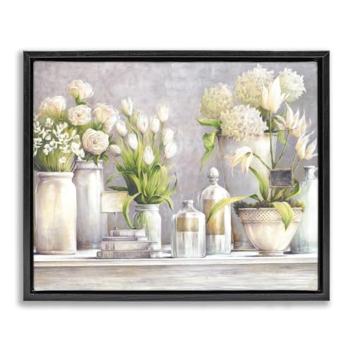 Traditional Floral Still Life, 16 x 20 Inch Canvas in Floater Frame