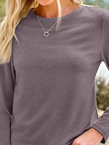 Image of AUTOMET Women's Long Sleeve Crewneck Shirts Casual Basic Tops