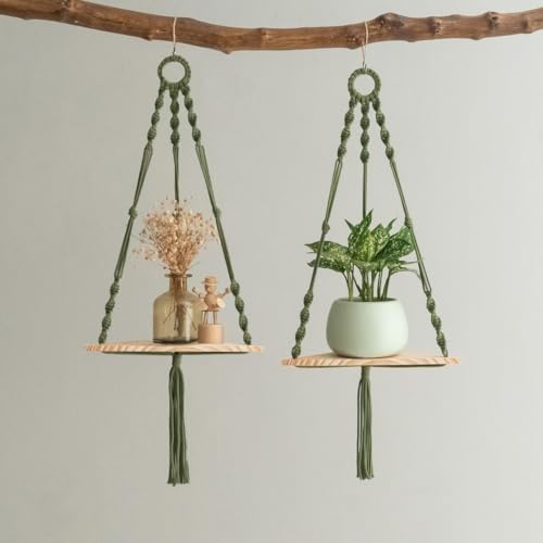 Tapisserie tissée pour angles vides : étagère murale plantes