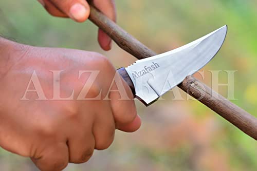 Alzafash Handmade 1095 Carbon Steel Hunting Knife With Sheath & Wood Handle - Survival Knife - Camping Knife - Tactical Knife - Bushcraft Knife - Outdoor Knife - Fixed Blade Knife #TOP2