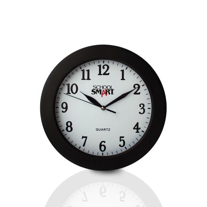 Miniatura 6 de School Smart SSG-0002 Reloj de pared de 10 ", cara blancamarco negro