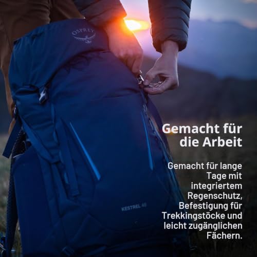 Osprey Kestrel Herren-Trekkingrucksack, 48L Large/X-Large, Black – Ansicht 5