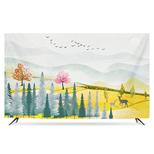 HBLZGBL 42", 55" TV - Cubierta Estilo Europeo TV Cover Tejido de Poliéster Prueba de Polvo y Resistente al Agua para TV Planos curvos, TV Inteligentes (Color : A, Size : 32") Cover