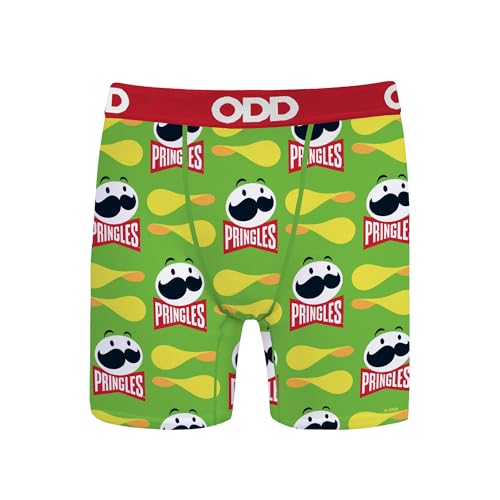Odd Sox Boy's Boxer Brief, Pringles Snack Chips, Funny Novelty Print, Large