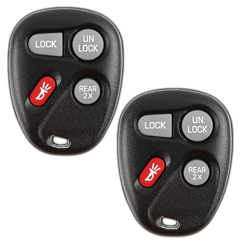 KeylessOption Key Fob Replacement for 1996 1997 1998 1999 2000 2001 2002 Buick Cadillac Chevrolet GMC Oldsmobile Pontiac Keyless Entry Remote Control, 4-Button 16245100-29 - 2 Pack