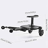 Shoze Universal Kiddy Boards, Portable Buggy Board with Seat, Pram Standing Board,Stable Two Wheel Design,360° Rotation,Pram Accessory for Children from 2-7 Years Up to 25kg - Image 2