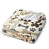 Dog Paw Bones Print Blanket Soft Comfy Flannel Throw Blankets Lightweight Warm Bed Throws Plush for Couch Sofa Camping Office Travel Home Bedroom Decor Girls Boys Women Men Gifts 60"X50" #3