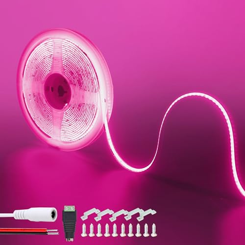Tira de LED COB 12V 5m Rosa 320 LEDs/m miniatura 1