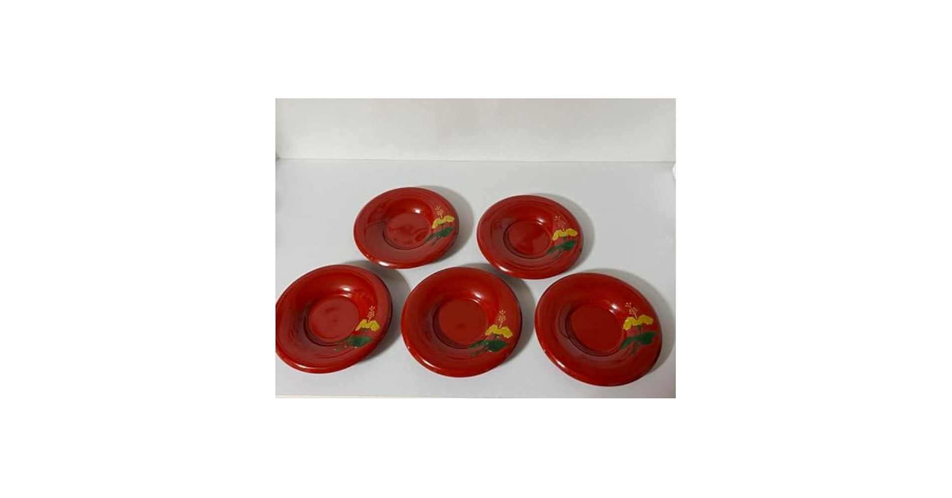 Amazon.co.jp: 琉球漆器 茶托 黄ハイビ 堆錦（ついきん