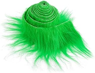 Lusofie Shaggy Plush Faux Fur Fabric Precut Strips 2x60inch Green Fur Fluffy Fuzzy Craft Fur for Gnomes Beard Santa Claus Hair Dwarf Cosplay Costume DIY Craft Decoration