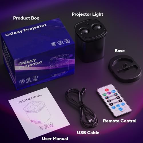 Gullgue Galaxy Projector, Night Light Projector with Remote & Time Control | Stunning Nebula Ceiling Lighting, LED Nebula Night Lamp for Kids Birthdays/Party/Bathroom/Bedroom, Black - image 8