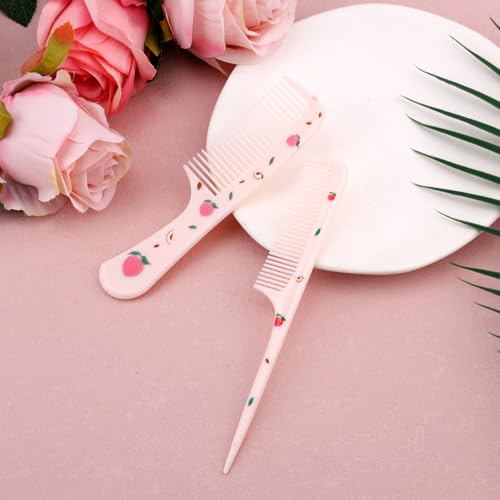 lasuroa 2pcs Cute Hair Combs Set for Girls Pink Peach miniatura 4