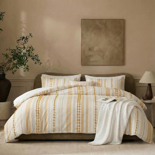 Cozaline 100% Cotton Duvet Cover King Size – Cream Yellow