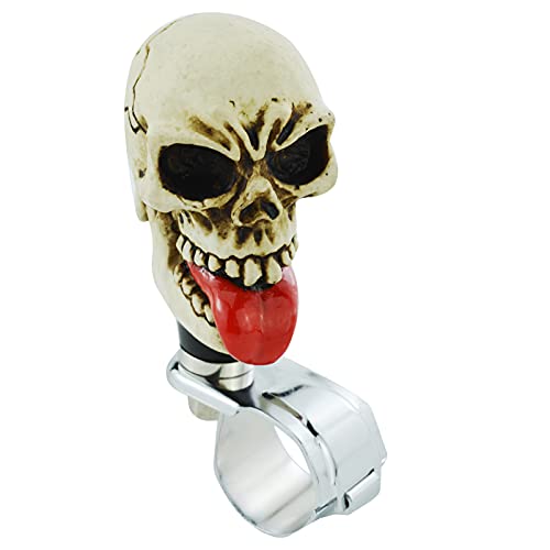 Lunsom Steering Spinner Wheel Suicide Knob, Skull Shape Power Handle Spinning Wheel Knob Turn Assist Aid Helper Fit Most Tractors, Forklifts, Lawn Mowers (Without Eyeball)