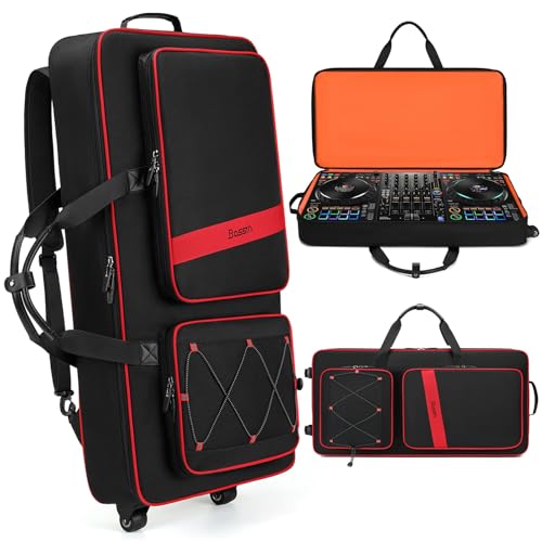 BOSSTIN DJ Controller Case with Wheels Compatible with DDJ FLX10 /1000 /FLX6 /REV7 /REV5, Rolling DJ...