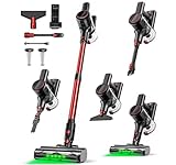 Cordless Vacuum Cleaner, 85,000RPM Powerful Stick Vacuum 8 in 1 Lightweight Vacuum Cleaners for Home, LED Display, 3 Suction Modes, 45Mins Detachable Battery Vacuum for Hard Floor Carpet Pet Hair