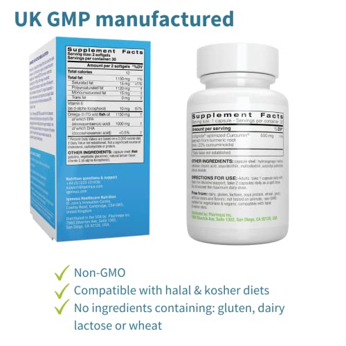 Pharmepa Restore & Longvida Lipidated Curcumin 500Mg Bundle, 1000Mg Pure Epa Omega-3 Fish Oil & Ultra Bioavailable Curcumin, By Igennus #TOP4