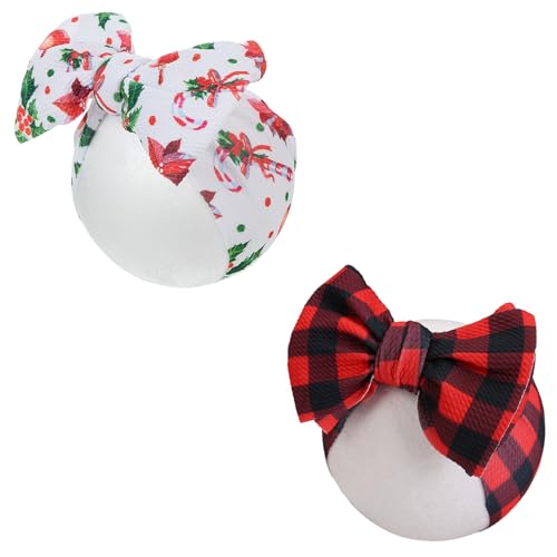 KIDOCHEESE Christmas Baby Headbands Big Hair Bows Wide Headwraps Oversized Hairbands Hair Accessories for Baby Girls Newborns Infants Toddlers