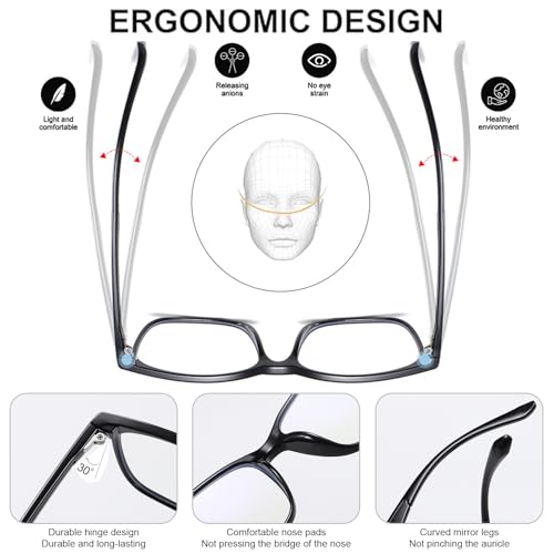 Image of Brigtlaiff Round Blue Light Blocking Glasses for Men Women, Computer Gaming TV Glasses Anti Eyestrain with Metal Frame