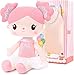 Gloveleya Baby Girl Regalos Muñecas - Dolly Plush - Rag Doll Candy Girl Juguetes de Color Rosa Suave para niñas 14.5 "(36.5cm) - Rosa