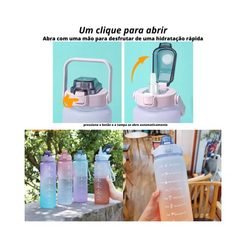 Garrafa De Água Squeeze 2 Litros Multicolor com Adesivos