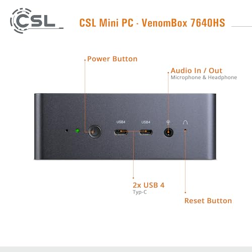 Mini PC CSL VenomBox 7640HS RAM 500 Go SSD .2 Windows 11 Pro - vue 5