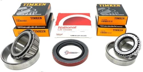 TIMKEN 25580 25520 14125A 14276 Bearing Seal Grease Set for 7000-lb Trailer Axle