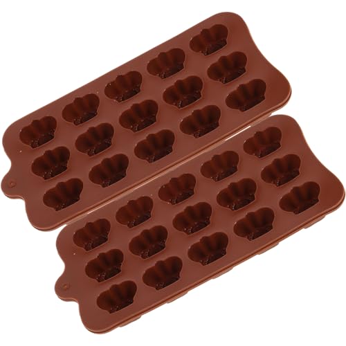 TOGEVAL 2 Unidades Moldes de Silicona Multiusos para Repostería Diseño Creativo de Tiara para Chocolate Fondant y Dulces Aptos para Horno y Manualidades