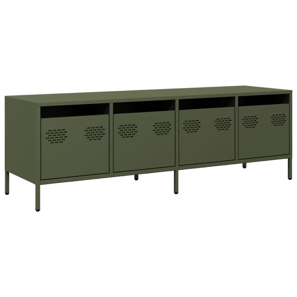 VidaXL Tv-meubel 101,5x39x43,5 cm koudgewalst staal zwart