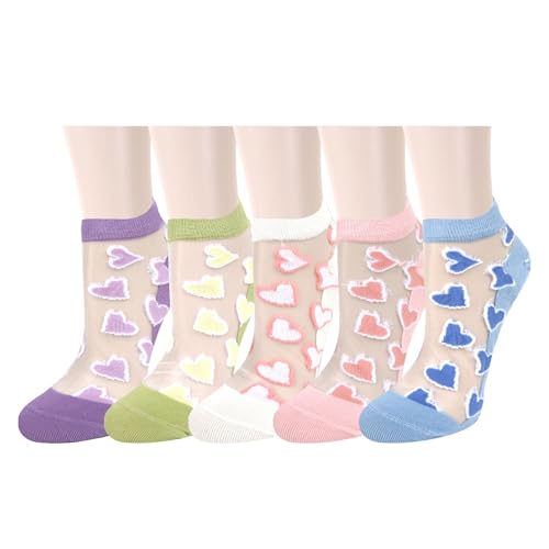 Image of Benefeet Sox Womens Sheer Socks Girls Lace Mesh Ankle Socks Transparent See Through Summer Sock Ultra Thin Nylon Short Sock