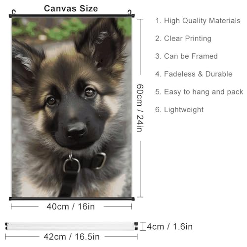 Poster chiot berger allemand en toile durable décoration murale luxe