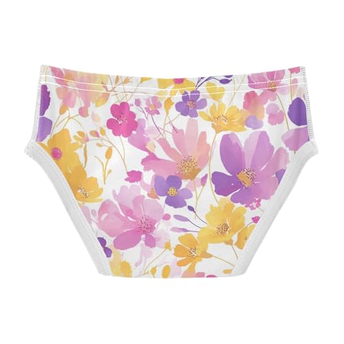 Watercolor Flowers Floral Pattern Little Boys Pure Cotton Kids Underwear Cute Children Undies2