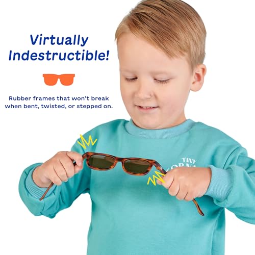 Image of Babiators Kids Sunglasses With Polarized UV400 Lens for 3-5 Years Kid, 100% UVA + UVB Sun Protection | Non-Breakable Flexible Rubber Frame, Shatter and Impact Resistant, BPA Free | Navigators - Black