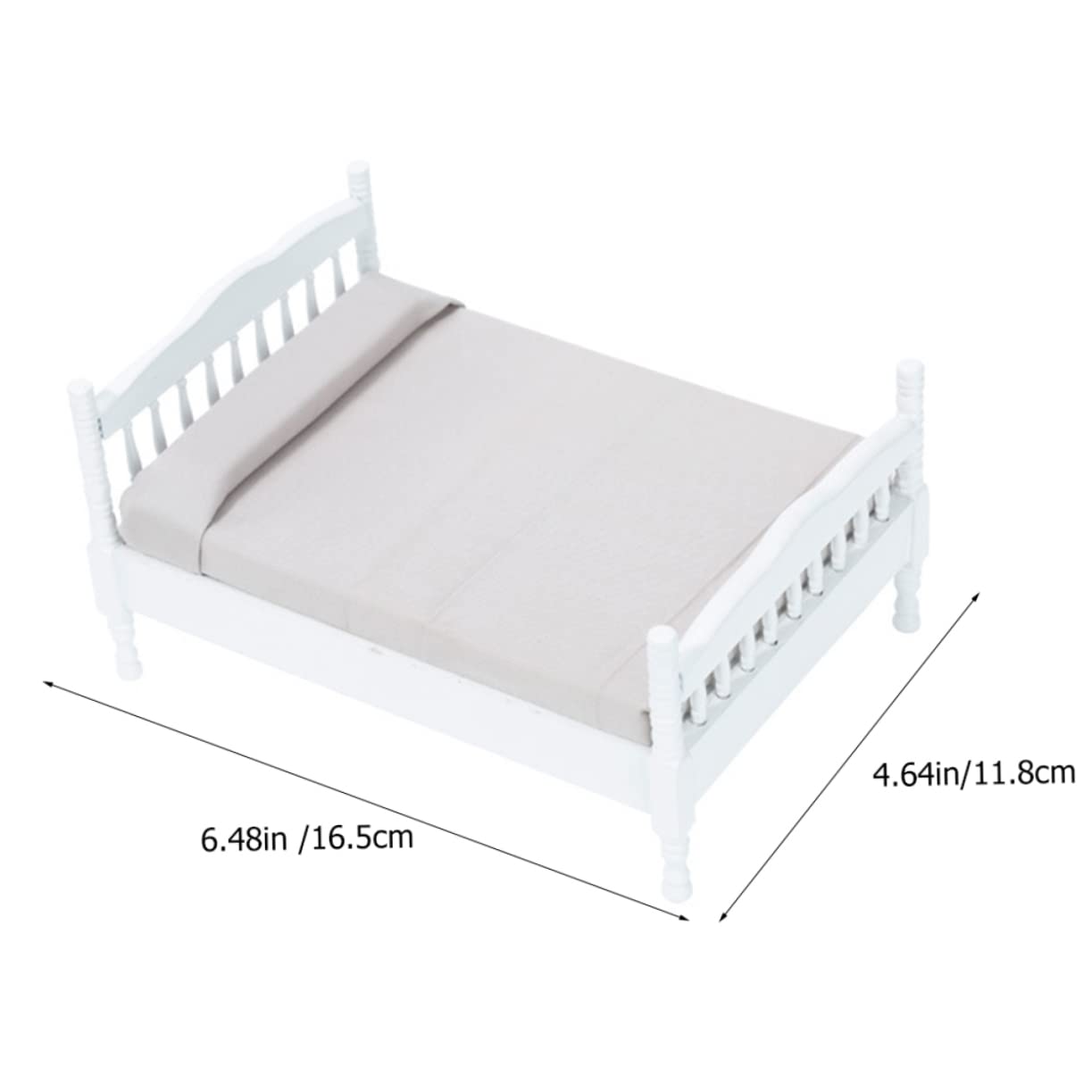 Toddmomy Decorative Doll Bed Miniature Double Bed for Dollhouse Inspires Creativity Lightweight Design for for Imaginative Play