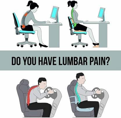 Image of Zaxty Orthopedic Lumbar & Tailbone Support Cushion Combo - Memory Foam Seat Cushion + Back Support for Sciatica, Coccyx, and Lower Back Pain Relief - Ideal for Office Chairs, Car Seats, and Home Desks