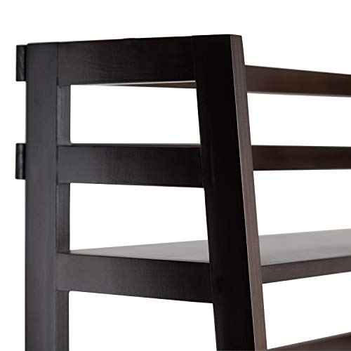 Image of SIMPLIHOME Acadian 63 inch Tall Solid Wood 5-Shelf Bookcase in Brown