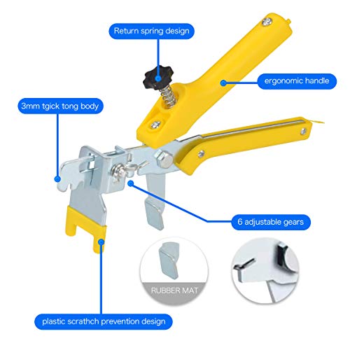 【Upgrade Version】Tile Leveling System 1/8" Kit, 300 Pcs Tile Spacers Clips, 100 Pcs Reusable Wedges And 1Pc Floor Tiles Pliers For Bath Room, Living Room Floor & Wall, Tile Tools Easy Installation #TOP5