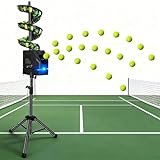 ZEEKYFOR Lanciapalle da Tennis Automatico con Telecomando, Altezza e Angolazione Regolabili, Macchina Portatile per L