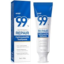 9.9% Hydroxyapatite Toothpaste, Protects Enamel and Strengthens Teeth, Cleans and Cares for Oral Health, Freshens Breath, Non-Irritating, Natural and Safe, 4.23 Oz
