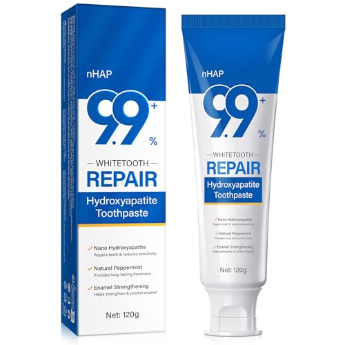 9.9% Hydroxyapatite Toothpaste, 4.23 Oz Nano Hydroxyapatite Toothpaste for Enamel Protection and Tooth Strengthening, Gentle Mint, Fresh Breath, Daily Use for Oral Care