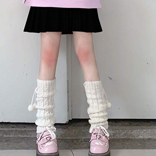W-Fight Women Girls Knitted Leg Warmers Cover Student Lolita Loose Boot Socks Stockings Xmas Gift #TOP4