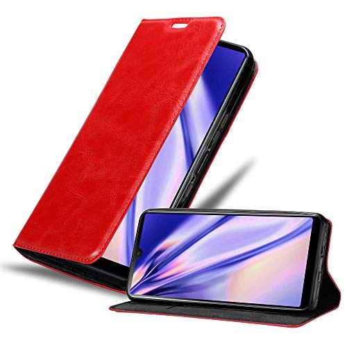 Cadorabo Hülle kompatibel mit Sony Xperia L4 aus Premium Kunst Leder Flip Klappbare Stoßfeste Magnetische [Standfunktion] [Kartenfächern] Cover Hülle für Sony Xperia L4 Tasche in Rot